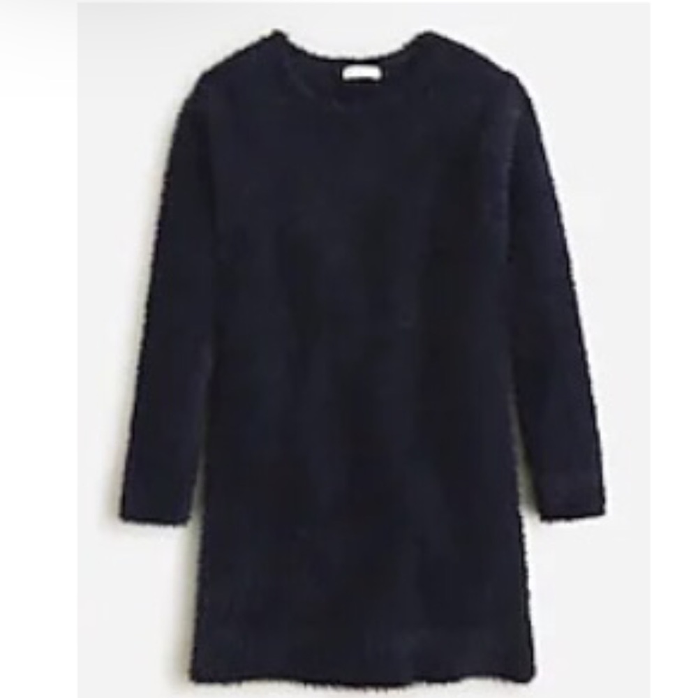 J Crew navy fuzzy sweater dress
